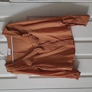 CJLA Pecan Semi Sheer Blouse